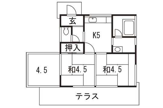 Floor plan. 4.8 million yen, 2DK + S (storeroom), Land area 288 sq m , Building area 35 sq m