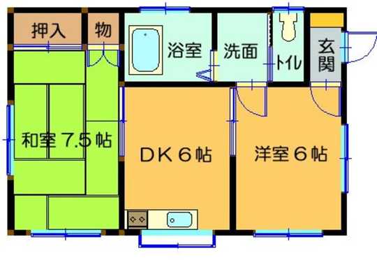 Floor plan. 3.5 million yen, 2DK, Land area 273.54 sq m , Building area 44.71 sq m