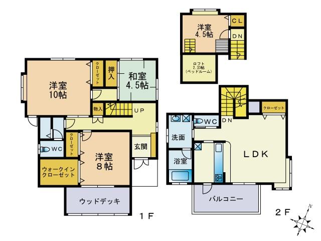 Floor plan. 35 million yen, 4LDK, Land area 412.65 sq m , Building area 123.65 sq m