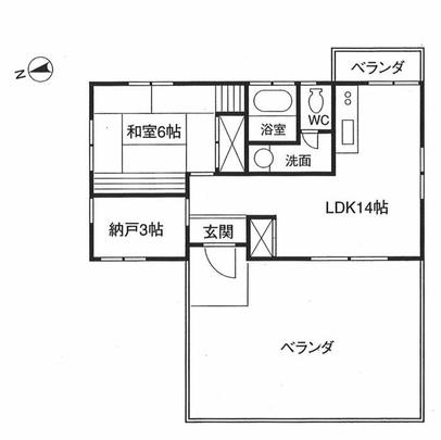 Floor plan. 14 million yen, 1LDK + S (storeroom), Land area 277 sq m , Building area 53.7 sq m