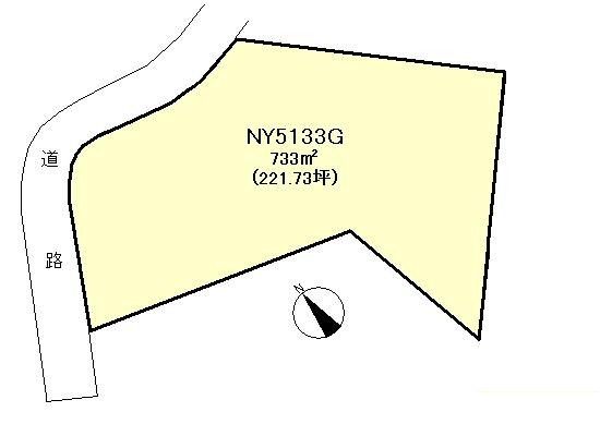 Compartment figure. Land price 980,000 yen, Land area 733 sq m