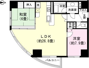 Floor plan. 2LDK, Price 10.8 million yen, Occupied area 88.78 sq m , Balcony area 3.79 sq m