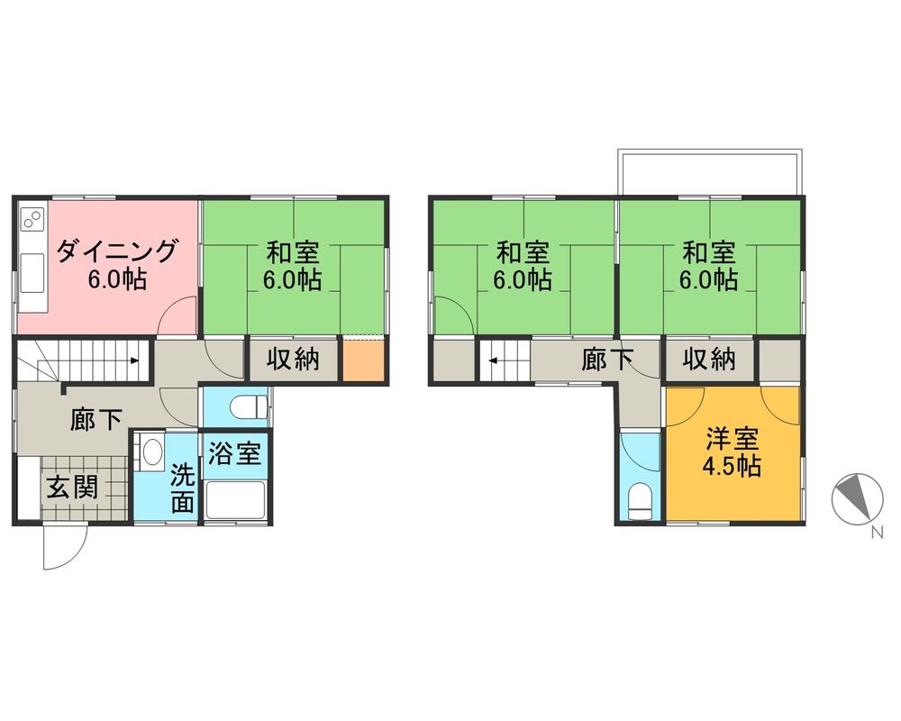 Floor plan. 12.8 million yen, 4DK, Land area 103.33 sq m , Building area 75.35 sq m