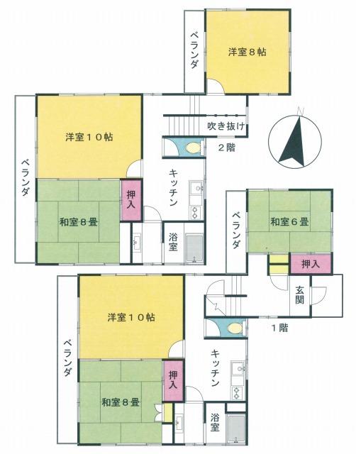 Floor plan. 8 million yen, 4LLKK, Land area 856 sq m , Building area 140.77 sq m