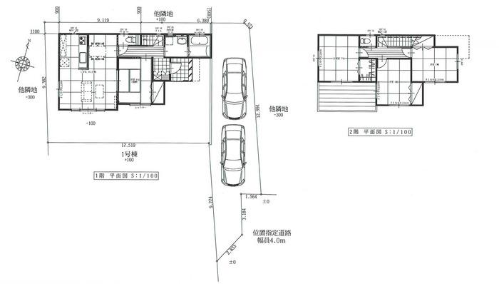 Floor plan. (Building 2), Price 25,400,000 yen, 4LDK, Land area 174 sq m , Building area 98.95 sq m