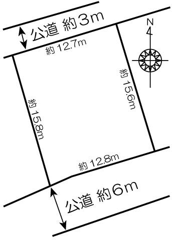 Compartment figure. Land price 11 million yen, Land area 201.98 sq m topographic map
