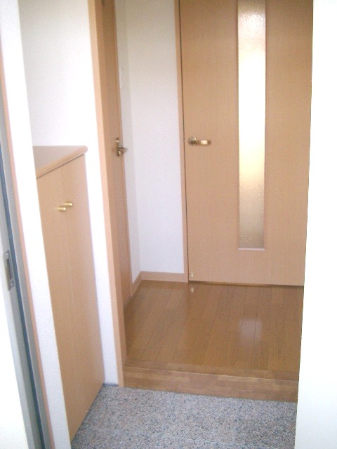 Entrance. There is a door between the entrance and the kitchen.