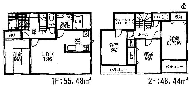 Floor plan. 16.8 million yen, 4LDK, Land area 216.78 sq m , Building area 103.92 sq m