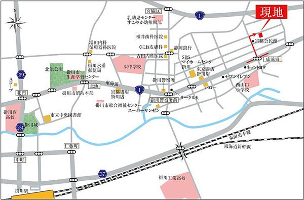 Local guide map.  ※ Near the guide map