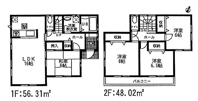 Floor plan. 17.8 million yen, 4LDK, Land area 200.15 sq m , Building area 104.33 sq m