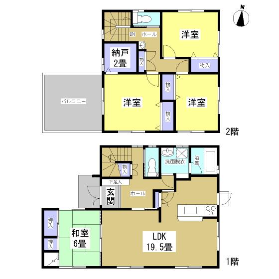 Floor plan. 23,900,000 yen, 4LDK, Land area 213.25 sq m , Building area 123.26 sq m