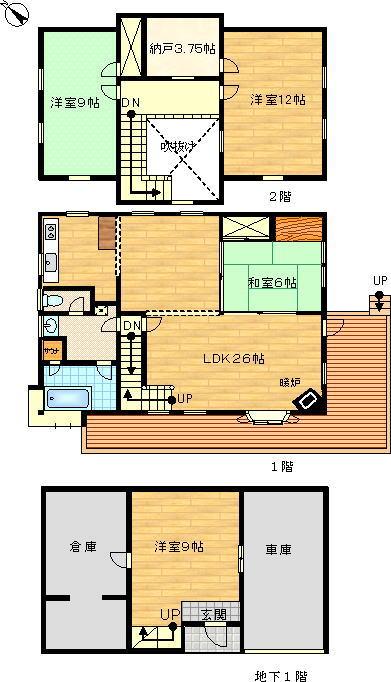 Floor plan. 12.5 million yen, 4LDK + S (storeroom), Land area 485 sq m , Building area 135.86 sq m
