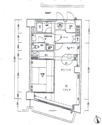Floor plan. 1LDK, Price 4.3 million yen, Occupied area 51.44 sq m , Balcony area 7.07 sq m floor plan