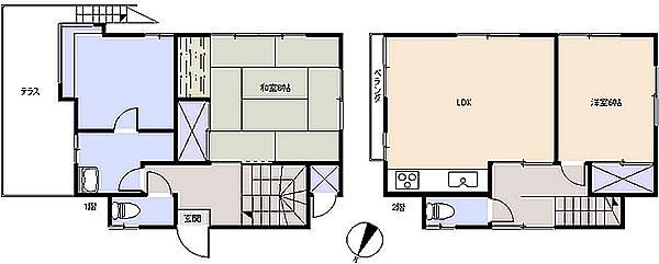 Floor plan. 6.8 million yen, 2LDK, Land area 248 sq m , Building area 76.99 sq m
