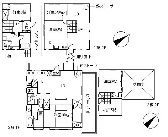 Floor plan. 18 million yen, 5LLDDKK + S (storeroom), Land area 774.06 sq m , Building area 198.36 sq m floor plan