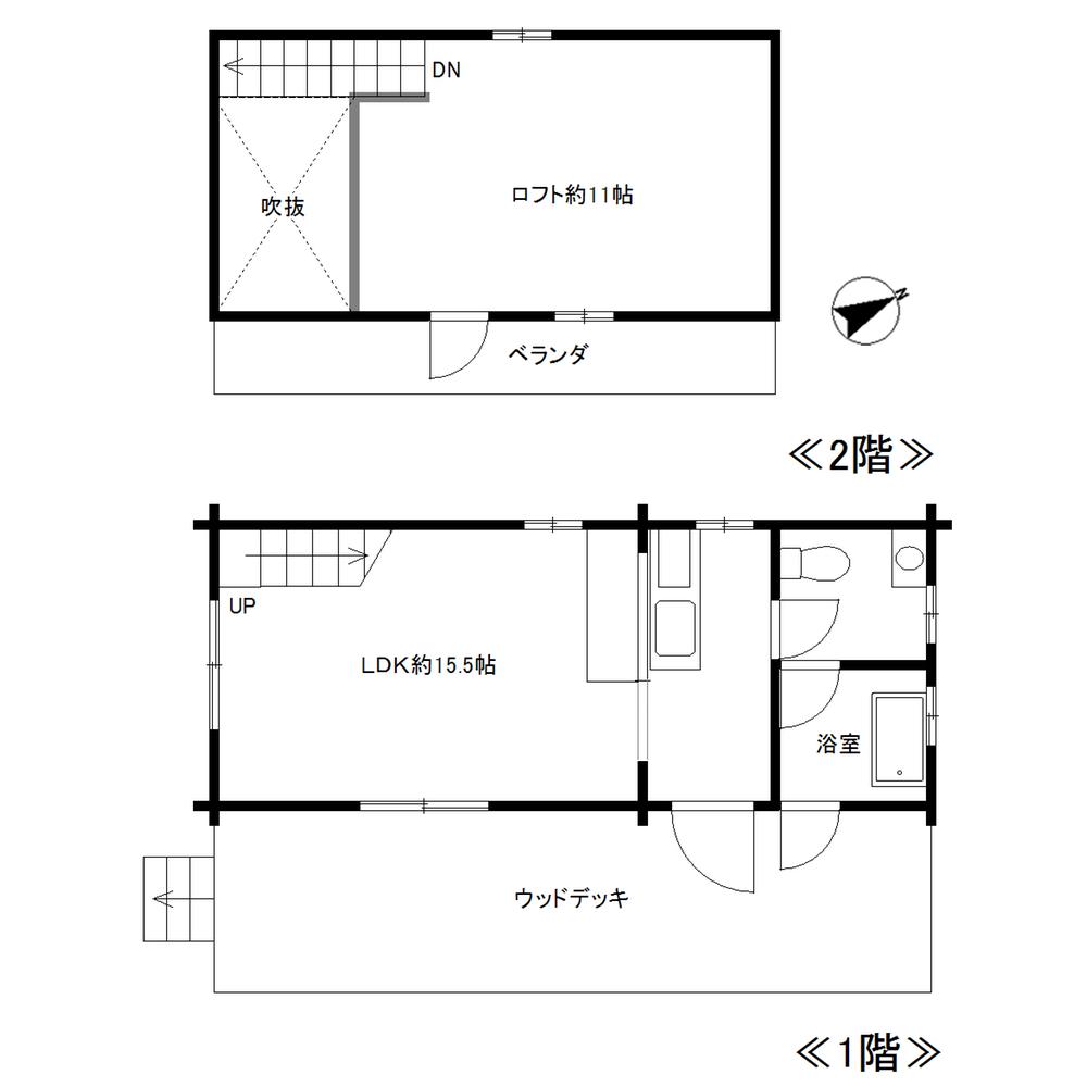 Floor plan. 14.8 million yen, 1LDK, Land area 332 sq m , Building area 54.18 sq m