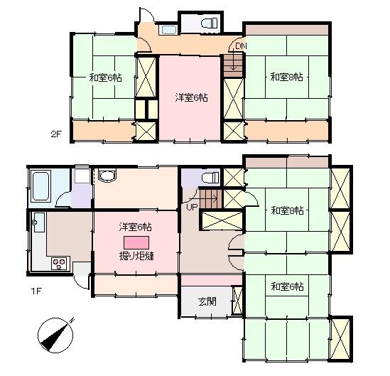Floor plan. 7.5 million yen, 6K, Land area 228.21 sq m , Building area 139.73 sq m floor plan