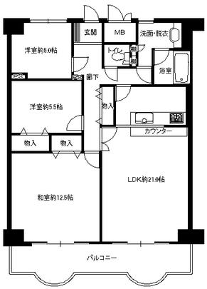 Floor plan. 3LDK, Price 11.8 million yen, Footprint 99 sq m , Balcony area 14.9 sq m