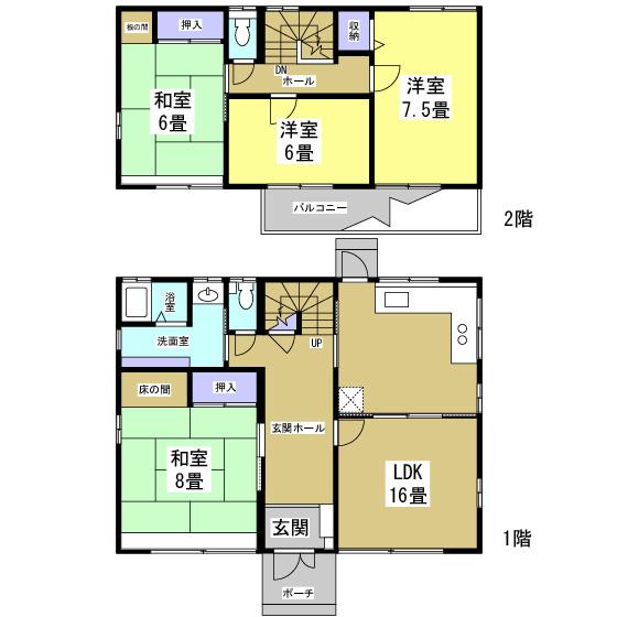 Floor plan. 13.8 million yen, 4LDK, Land area 200.48 sq m , Building area 114.08 sq m