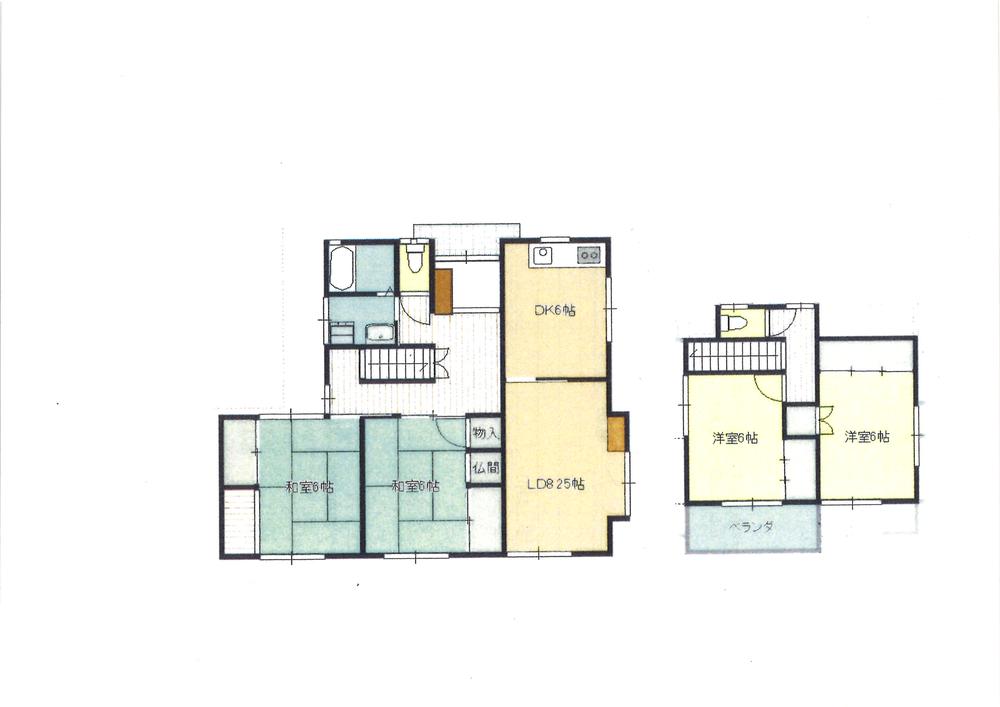 Floor plan. 6.8 million yen, 4LDK, Land area 227.19 sq m , Building area 100.19 sq m