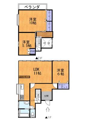 Floor plan. 9.8 million yen, 3LDK, Land area 159 sq m , Building area 81.15 sq m