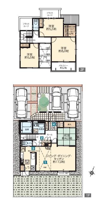 Floor plan. (1-5), Price 27,700,000 yen, 4LDK, Land area 167.72 sq m , Building area 104.56 sq m