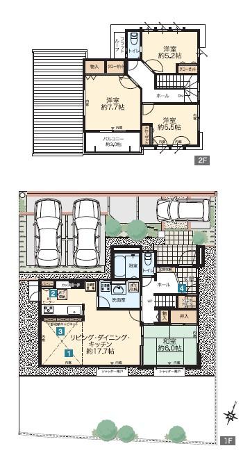 Floor plan. (1-16), Price 29.4 million yen, 4LDK, Land area 196.64 sq m , Building area 107.36 sq m