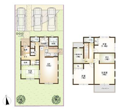 27 million yen, 4LDK, Land area 188.82 sq m , Building area 110.97 sq m floor plan
