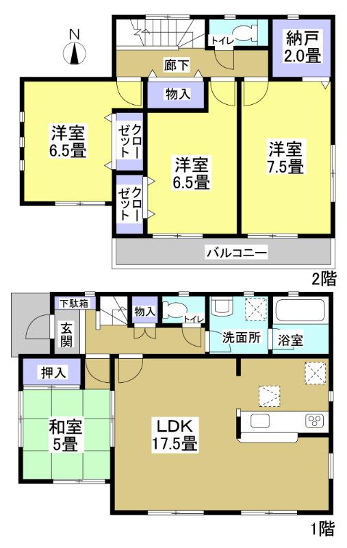 Floor plan. 24,800,000 yen, 4LDK+S, Land area 165.12 sq m , Building area 101.65 sq m floor plan