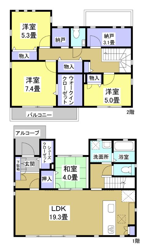 Floor plan. 37,800,000 yen, 4LDK, Land area 181.5 sq m , Building area 122.77 sq m