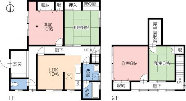 Floor plan. 8,980,000 yen, 4LDK, Land area 196.74 sq m , It has changed significantly from the building area 107.85 sq m Floor. Come please visit