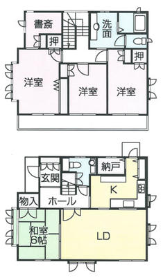 Floor plan. 36.5 million yen, 4LDK, Land area 125.61 sq m , Building area 124.92 sq m