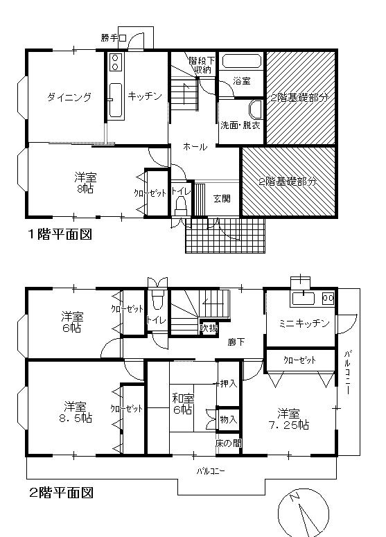 Floor plan. 22,800,000 yen, 5DK, Land area 343.76 sq m , Building area 130.37 sq m each floor plan view