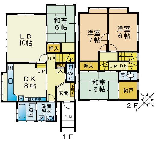 Floor plan. 12.3 million yen, 4LDK, Land area 257.4 sq m , Building area 105.98 sq m