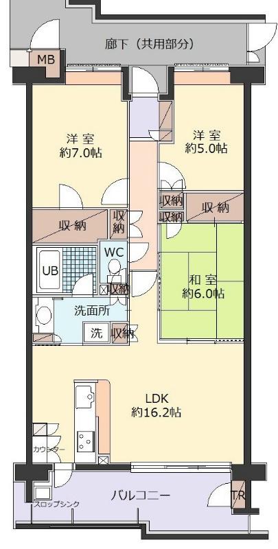 Floor plan. 3LDK, Price 16,900,000 yen, Occupied area 72.72 sq m Floor