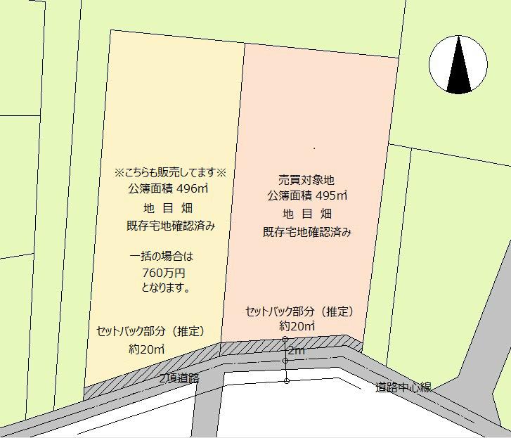 Compartment figure. Land price 3.8 million yen, Land area 495 sq m