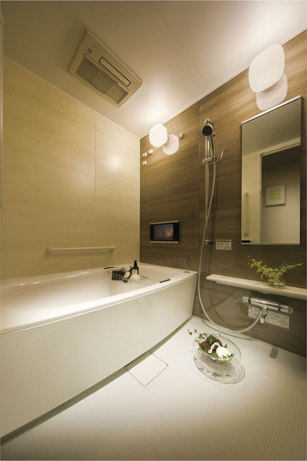 Bathing-wash room.  [bathroom] Reduce the reheating cost is in the bathroom to create a relaxing, Warm bath to help in energy conservation has been adopted (D type model room)