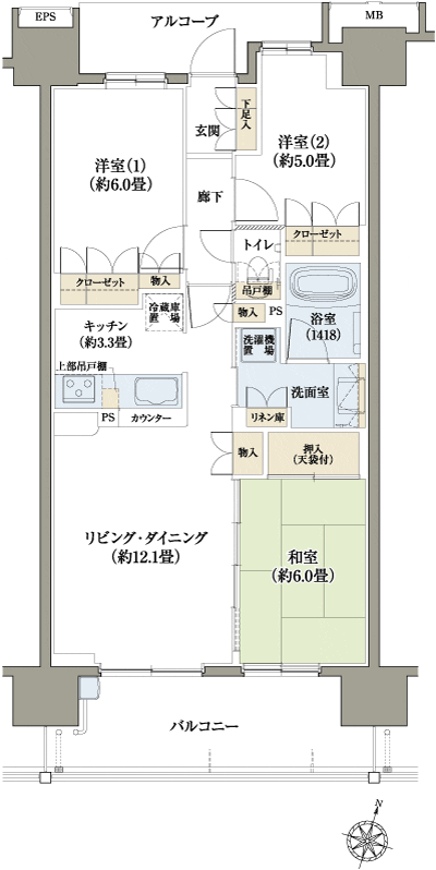 Floor: 3LDK, occupied area: 70.82 sq m, Price: 28.2 million yen