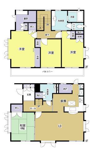 Floor plan. 36.5 million yen, 4LDK, Land area 125.61 sq m , Building area 124.92 sq m