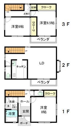 Floor plan. 24,800,000 yen, 3LDK, Land area 94.93 sq m , Building area 101.01 sq m