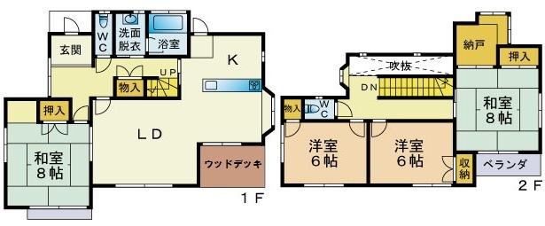 Floor plan. 24,800,000 yen, 4LDK, Land area 205.86 sq m , Building area 118 sq m