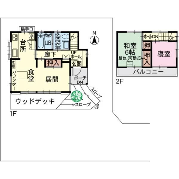 Floor plan. 19,800,000 yen, 2LDK, Land area 181.9 sq m , Building area 68.72 sq m