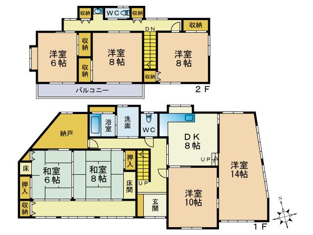 Floor plan. 36 million yen, 7DK, Land area 265.62 sq m , Building area 175.84 sq m