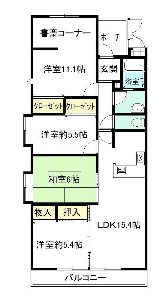 Floor plan. 4LDK, Price 19.7 million yen, Footprint 89.8 sq m , Balcony area 10.05 sq m