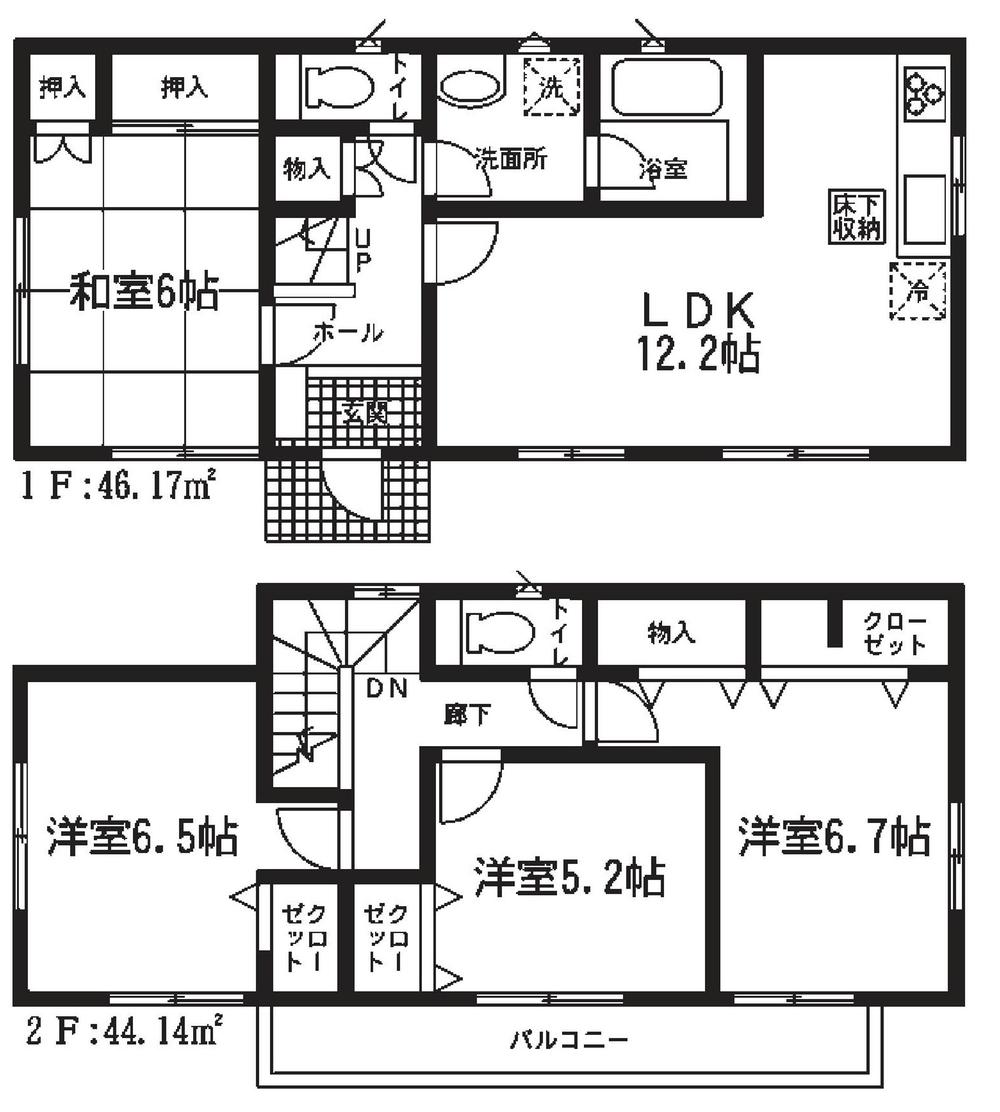 Floor plan. (Building 2), Price 18,800,000 yen, 4LDK, Land area 116.24 sq m , Building area 90.31 sq m