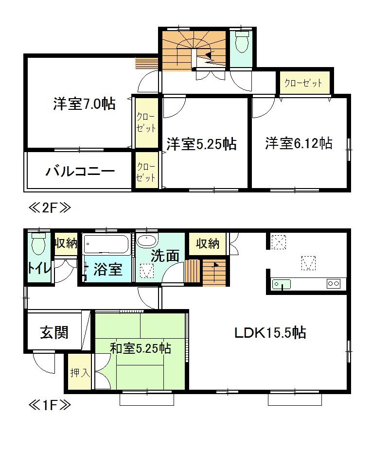 Floor plan. 22,900,000 yen, 4LDK, Land area 123.16 sq m , Building area 93.98 sq m 3 Building