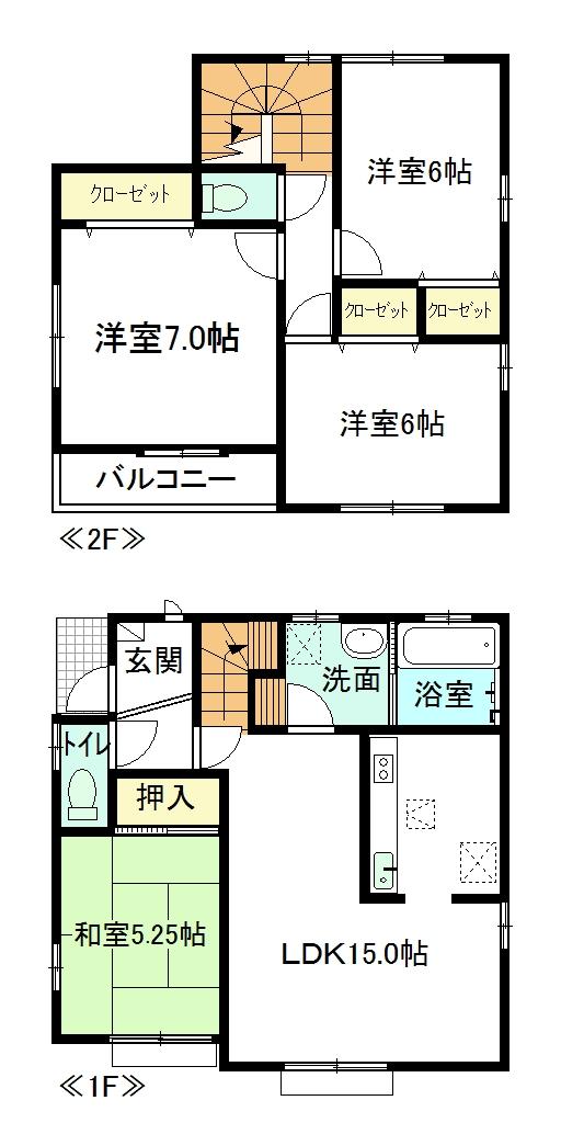 Floor plan. 22,900,000 yen, 4LDK, Land area 123.16 sq m , Building area 93.98 sq m 4 Building