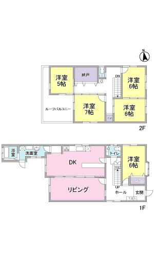 Floor plan. 35 million yen, 5LDK+S, Land area 249.64 sq m , Building area 119.07 sq m