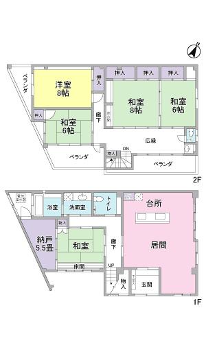 Floor plan. 12.2 million yen, 5DK+S, Land area 223.72 sq m , Building area 170.7 sq m