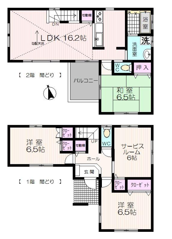 Floor plan. 29,900,000 yen, 3LDK+S, Land area 98.6 sq m , And in between the building area 95.22 sq m